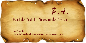 Palásti Annamária névjegykártya